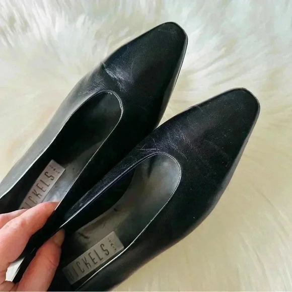 Nickles Leather Heels Italy Shoes 7.5 - Picture 2 of 9